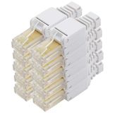 1aTTack.de Cat. 5e gereedschapsloze connector, niet afgeschermd, AWG 24-26, voor flexibele en stijve geleiders, vergulde contacten, 10 stuks