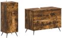 vidaXL - Ensemble - meuble de salle de bain - BREDA - chêne fumé - bois travaillé