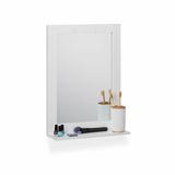 Relaxdays badkamerspiegel met opbergruimte - lijst - modern - 55 x 40 x 12 cm - wandspiegel - wit