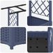 vidaXL Verhoogd bed met trellis en dak Grijs 122,5 x 40 x 121 cm PP