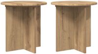 vidaXL Plantenstandaard 2 stuks Artisanaal eiken 40 x 40 x 40 cm Bois traité