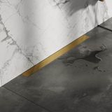 Brauer Douchegoot met Multifunctioneel Rooster en Flens Voor Wandmontage - 80 cm - Goud Geborsteld Pvd
