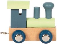 Small Foot Houten Lettertrein Polar - Locomotief Blauw Groen - 12 stuks