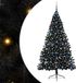 vidaXL Kunststof Voorverlichte Kerstboom met 300 LED Zwart 210 cm PVC