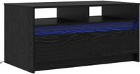 vidaXL Salontafel Zwart Eiken Bewerkt Hout 90 x 50 x 45 cm