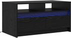 vidaXL Table basse Chêne noir Bois de placage 90 x 50 x 45 cm