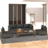 Maison Exclusive - Salon de jardin 5 pièces avec coussins, en polyrotin, couleur gris