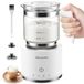 Morpilot Elektrische melkopschuimer, 4-in-1, 500 ml, 600 W, melkopschuimer van glas, warm en koud melkschuim, voor cappuccino, latte macchiato