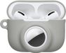 kwmobile oordopjes case geschikt voor Apple Airpods Pro 3 hoesje - Oortjes cover met AirTag houder - In-ear koptelefoon hoes - Silicone in grijs