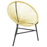 VidaXL Tuinstoel Acapulco Polyethyleen, Rotan, Staal Beige