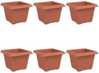 vidaXL Jardinière carrée Rouge brique 23 x 23 x 17,5 cm