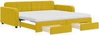 vidaXL Canapé-lit avec lit gigogne et tiroirs 100x200 cm velours jaune