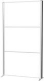 MAUL MAULconnecto scheidingswand 100 x 182 cm - akoestisch - standvoet - whiteboard - zilver