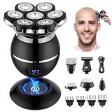 ETENTOUS 7D Elektrisch scheerapparaat voor heren, 6-in-1 tondeuse voor heren, waterdicht, IPX7, met led-display, 9 schoonheidsset