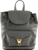 Coccinelle Leren Vrije tijd rugzak Beat Soft Grained Leather Backpack Grafite Grijs