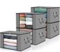 edihome, Opbergtas voor kleding, (x stuks), doos onder het bed, opvouwbare kist, van robuuste stof, versterkte handgrepen (lichtgrijs, 5 stuks)