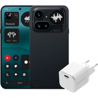 Nothing Phone (4a) Pro 128GB Zwart 5G + BlueBuilt Oplader met Usb C Poort 45W Wit
