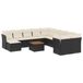 VidaXL 12-delige Loungeset met Kussens Poly Rattan Zwart