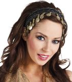 Boland Buikdanseres hoofdband/diadeem zwart dames verkleedaccessoire