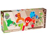 PLANÈTE BOIS - Dieren Croquet Spel - FSC - 053342-2 tot 6 Spelers - Multicolor - Hout - Kinder Speelgoed - Behendigheid en Buiten Spel - 76 cm x 14 cm - Vanaf 3 Jaar