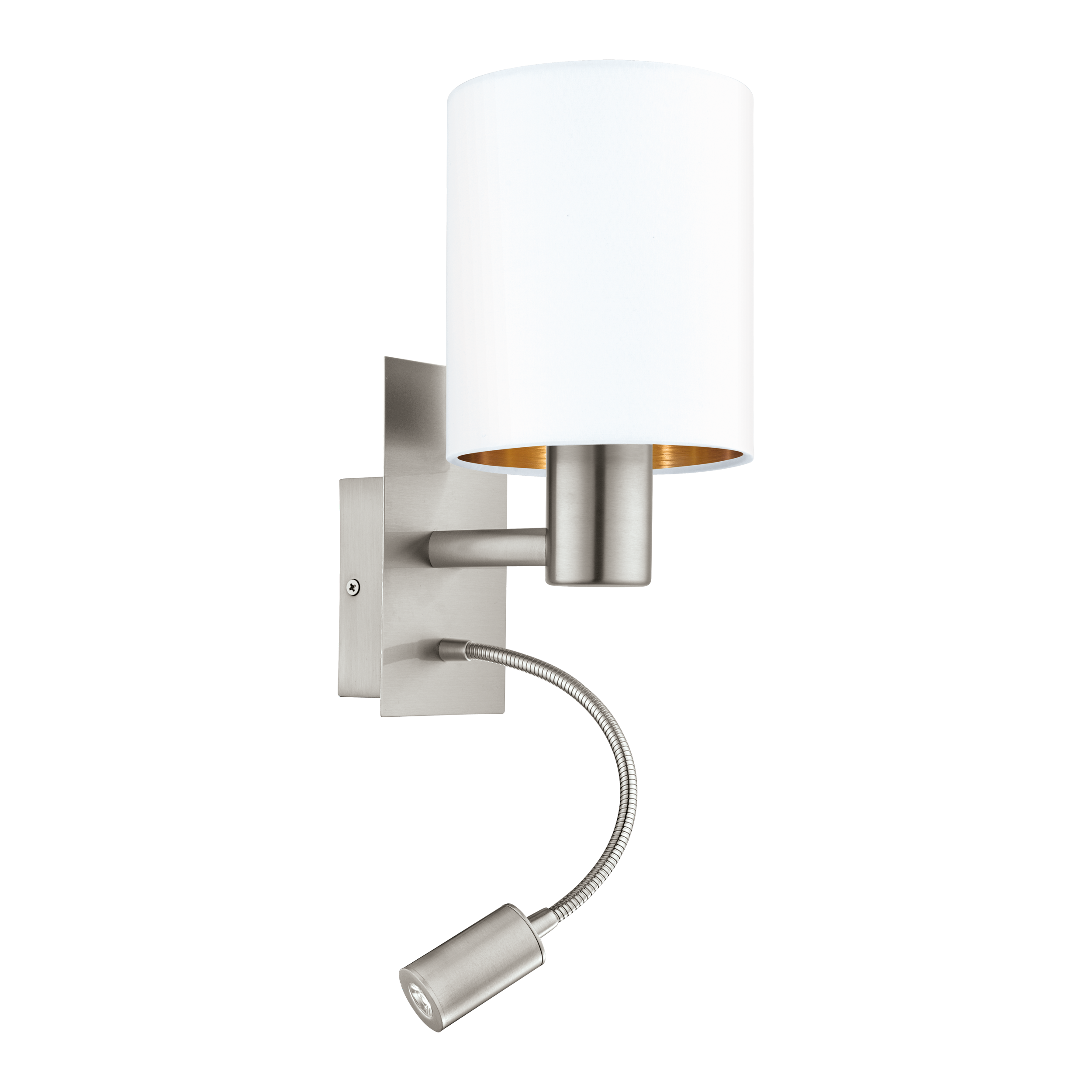 EGLO Pasteri Wandlamp - 38 cm - Staal, Stof/Weefsel