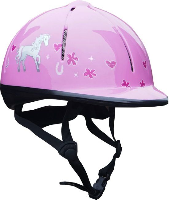 Red Horse Ruitercap Rider Meisjes Roze Maat Xs/s - 8718675346799