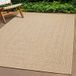 Tapis 140x200 cm aspect jute intérieur et extérieur tapis pour entrée, chambre, balcon, jardin Bzte988362