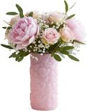 DK Design Bloemenvaas Hearts - roze - keramiek - 15 x 30 cm