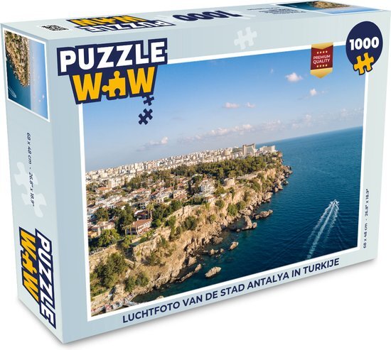 MuchoWow Puzzel Luchtfoto van de stad Antalya in Turkije - Legpuzzel - Puzzel 1000 stukjes volwassenen - Sinterklaas cadeautjes - Sinterklaas voor grote kinderen