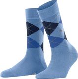 Burlington Marylebone gedessineerd wol sokken dames blauw - maat 36-41