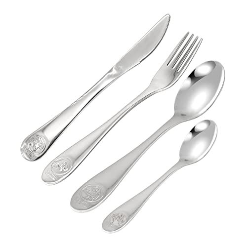 Jurassic World Kinderbestekset, 4-delig - Dino Reliëf - Roestvrij Staal