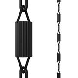 Rain Chains Direct Manicotti, 28,5 m, aluminium, zwart gepoedercoat