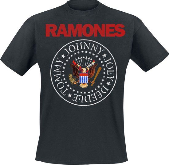 Ramones Seal Red Heren T-shirt - zwart - XL