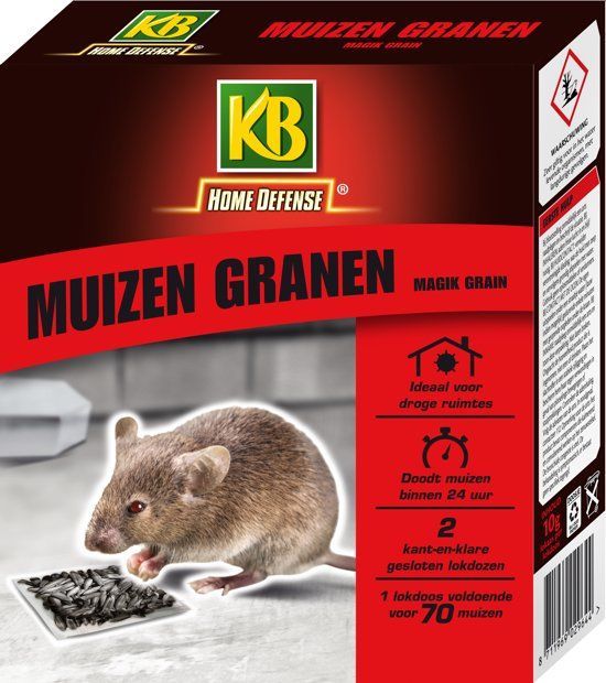 KB Home Defense KB MUIZEN GRANEN MAGIK GRAIN - Muizenval - Muizengif - 2 stuks