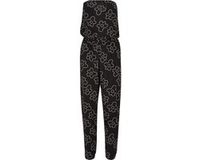 Urban Classics Viscose Bandeau Jumpsuit Zwart/Wit