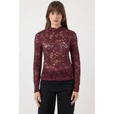 YAS top slim fit - rouge foncé