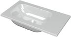 INK Lavabo Polystone Sans Perçage Robinet Universel Brillant Blanc 400x220x10 mm