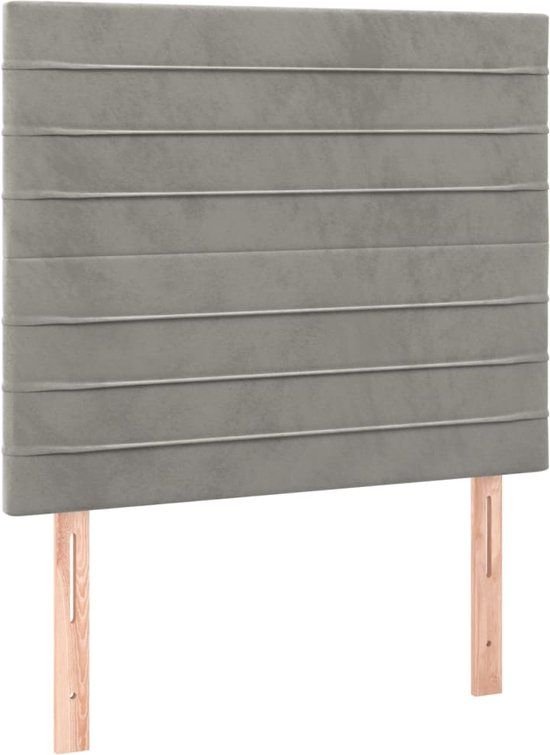vidaXL Hoofdbord Lichtgrijs Fluweel 80x5x118/128 cm