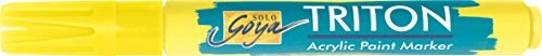 Kreul 17861 – Solo Goya Triton acryl Paint Marker, kunstenaarspen met acrylverf op waterbasis, mat drogend, vormvaste wigvormige punt ca. 1-4 mm voor details en accenten, verstevigend geel