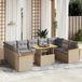 Maison Exclusive - Ensemble de jardin, composé de 10 pièces avec coussins, couleur : beige, matériau : polyrotin