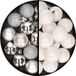 Billiet - Vanlaere Boules de Noël 36x pièces - 3 et 4 cm - argent et blanc - plastique