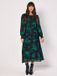 Apricot Robe mi-longue en mousseline imprimé floral
