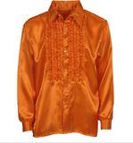 Widmann Jaren 80 & 90 Kostuum Lekker Foute Rouchenblouse Oranje Man XL Carnaval kostuum Verkleedkleding