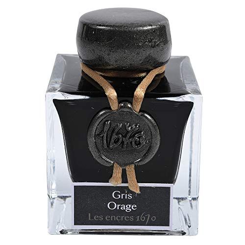 Jacques Herbin 15009JT 1670 Gold glitter inktfles voor vulpen, balpen en penhouder, 50 ml, grijs