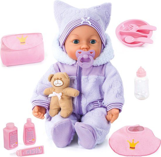 Bayer Design - Babypop Piccolina Magic Eyes 46cm - Purper - Meisjes - 18+ maanden