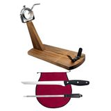 Nerthus FIH 1217 hamhouder set draaibare kop hammes slijper en bordeaux hamhoes voor ham snijden
