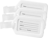 Merkloos / Sans marque Stricker Europe Kofferlabel/adres en info bagagelabel kunststof - Set van 5x stuks - wit - 5 x 8 cm