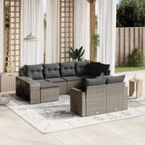 Maison Exclusive - Ensemble de jardin, composé de 10 pièces, avec coussins, gris, en polyrotin