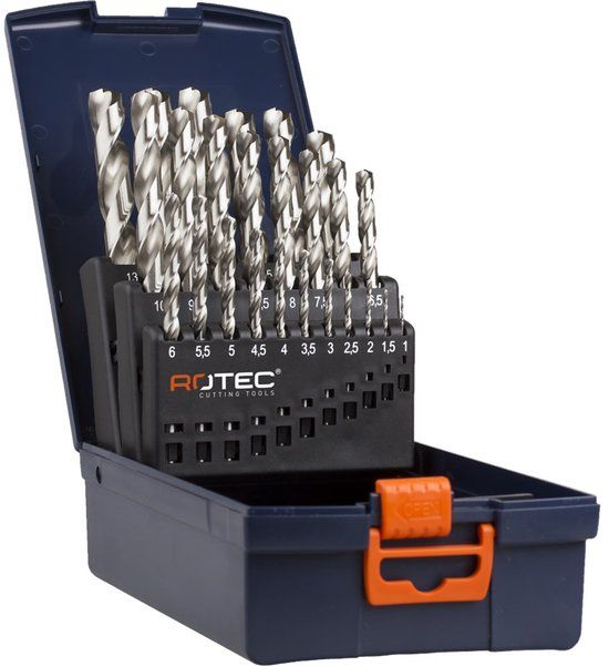 Rotec Spiraalborenset '105', DIN338, type N, 25-dlg, ø1-13 ABS