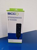 BCC 3-voudige stekkerdoos Zwart 1,4M - Met randaarde